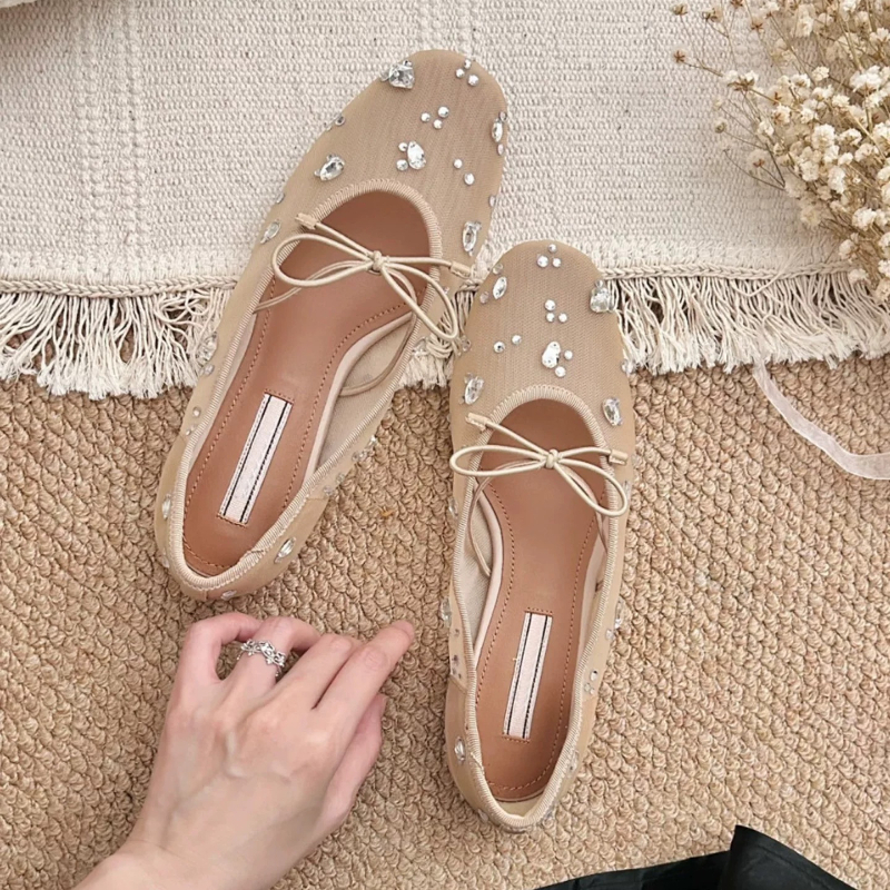 Square Toe Mule - Diamond Luxury Mesh Mules Sandals Women