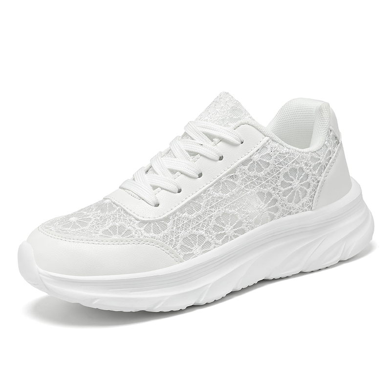 Women Shoes Store - Woman White shoes print sneakers lightweight