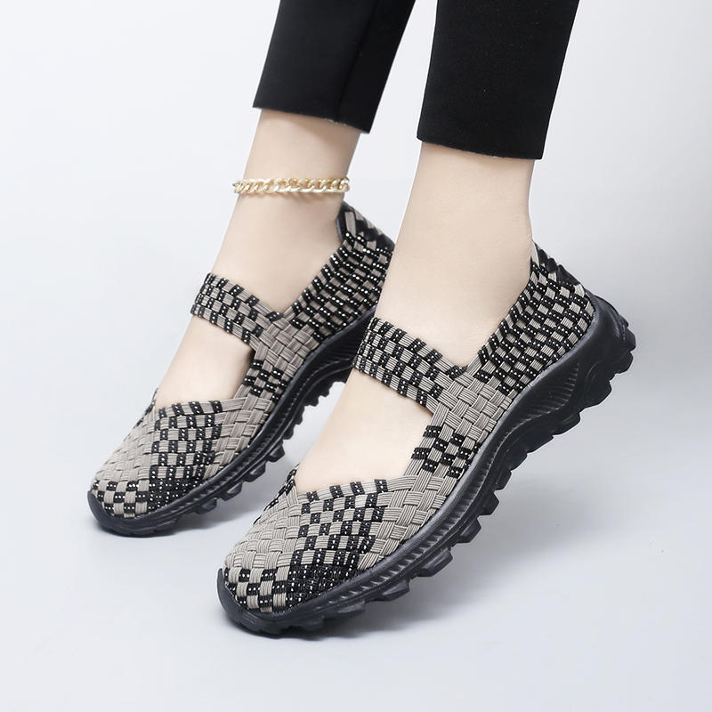 Women Shoes Store - Women Shoes Summer Woven Sneakers Female