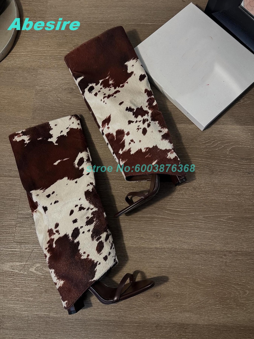 Cow Pattern Patchwork Suede Sa - Women Shoes Boots ulasan dan harga
