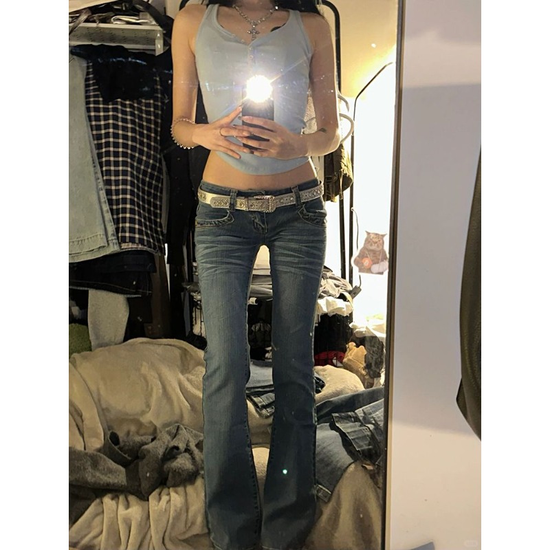 Vintage High Street Low-Waiste - Women Shoes Jeans ulasan dan harga