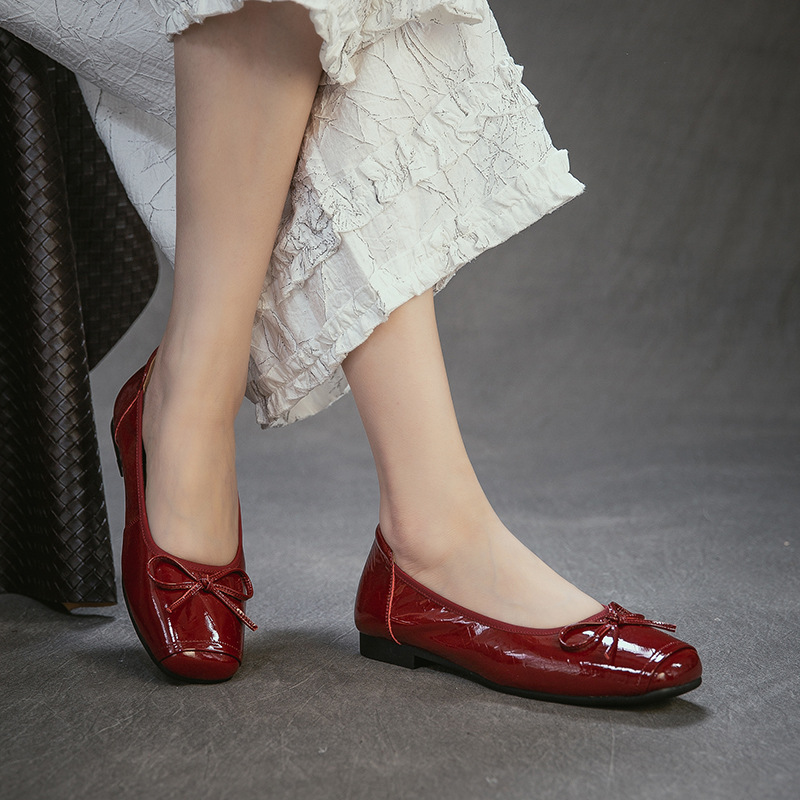 Genuien Leather Round Toe Low  - Women Shoes Japanese Brand ulasan dan harga