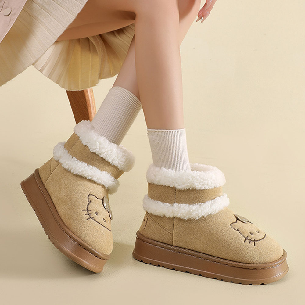 Cute Warm Cotton Slippers Hell - Women Shoes Boots ulasan dan harga