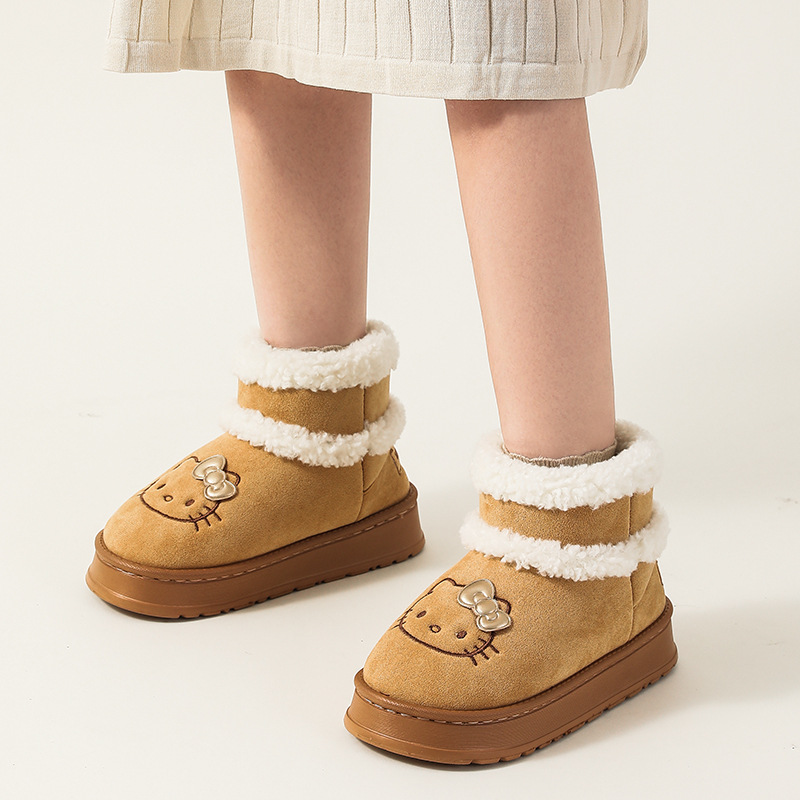 Cute Warm Cotton Slippers Hell - Women Shoes Boots ulasan dan harga