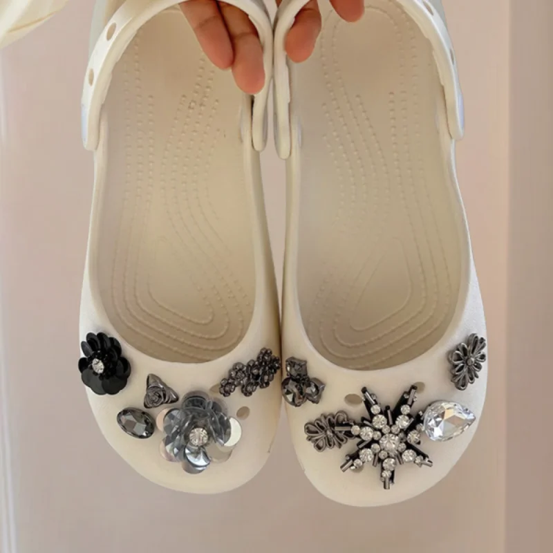 Crystal Flower Decorations DIY - Women Shoes Japanese Brand ulasan dan harga