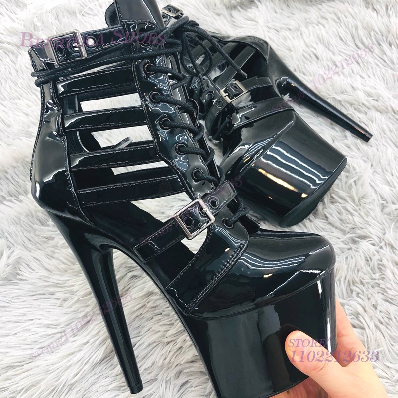 Pink Patent Leather Striped Ho - Women Shoes Black ulasan dan harga