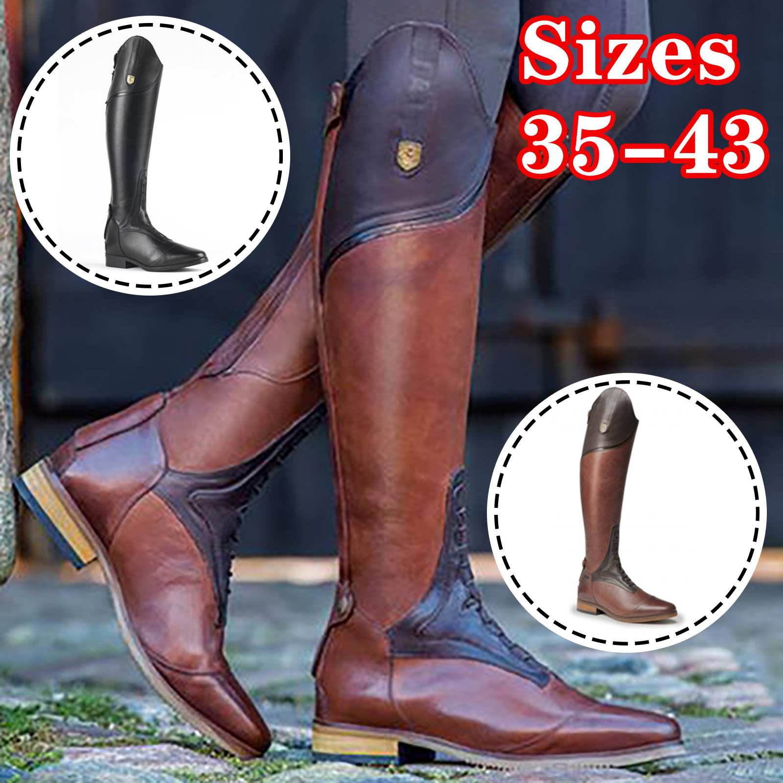 Equestrian Boots Genuine Leath - Women'S Shoes For Fall ulasan dan harga