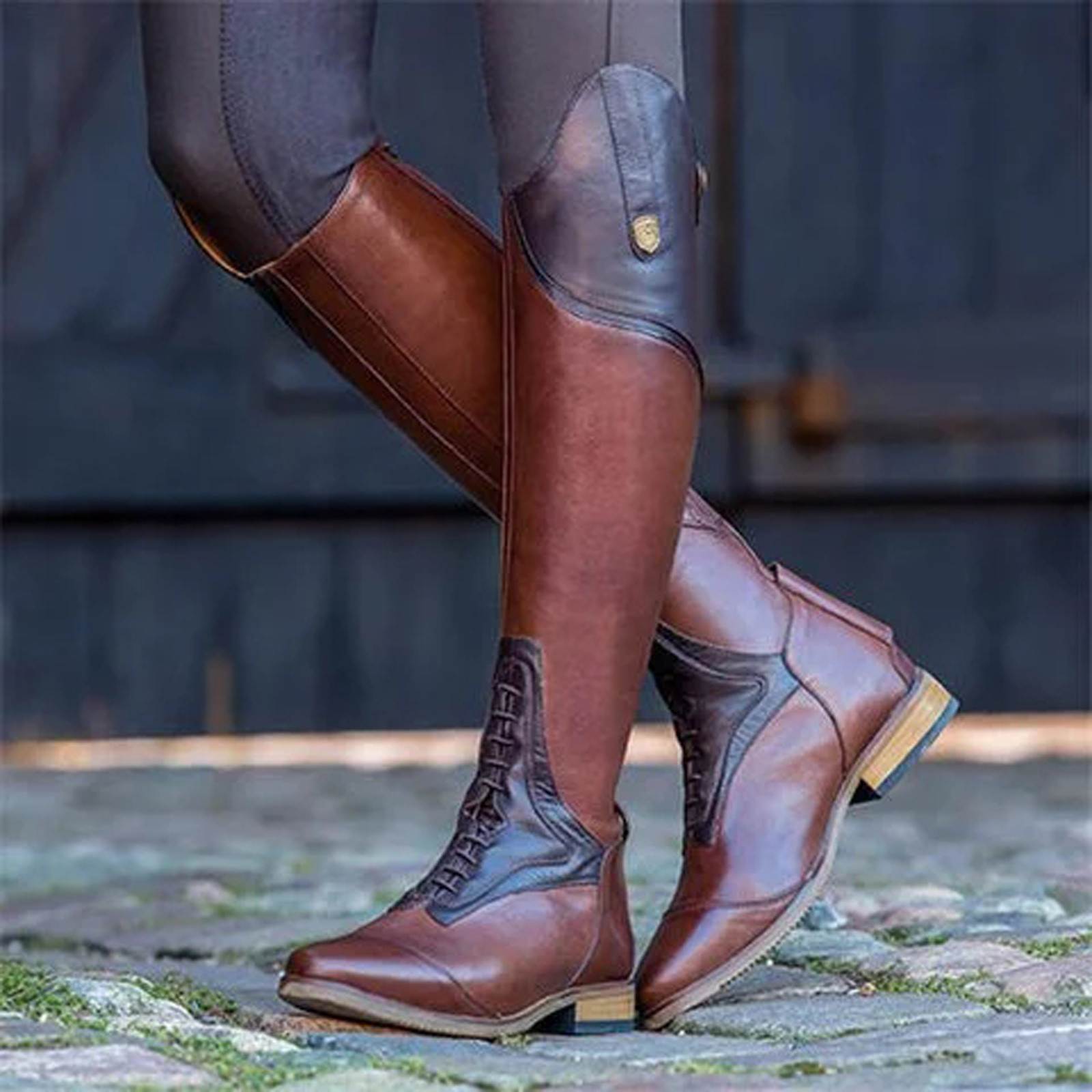 Equestrian Boots Genuine Leath - Women'S Shoes For Fall ulasan dan harga