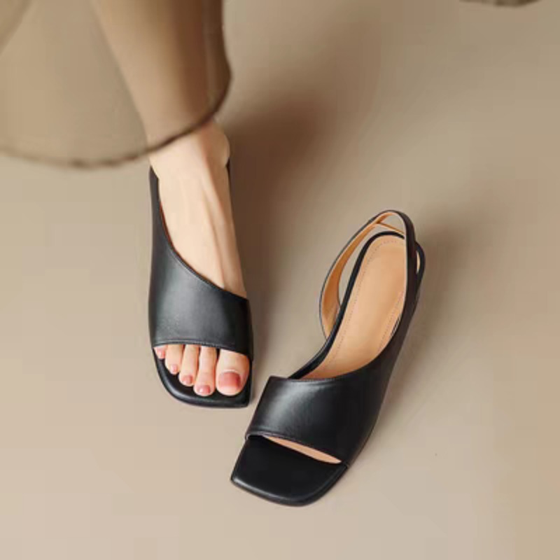 Square Toe Open Toe Sandals Wo - Square Toe Mule ulasan dan harga