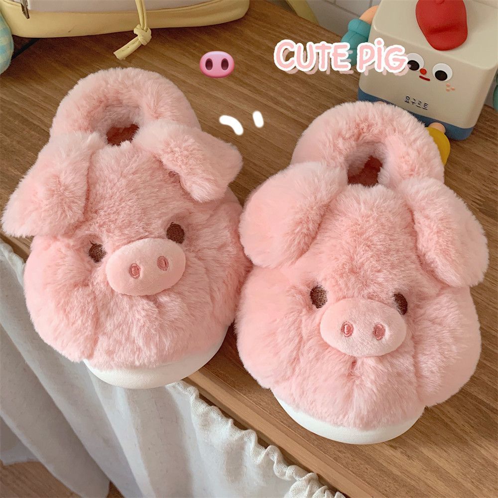 Feerldi Pink fluffy pig slippe - Women'S Shoes For Fall ulasan dan harga