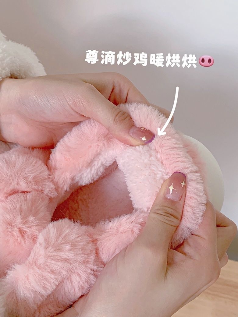 Feerldi Pink fluffy pig slippe - Women'S Shoes For Fall ulasan dan harga