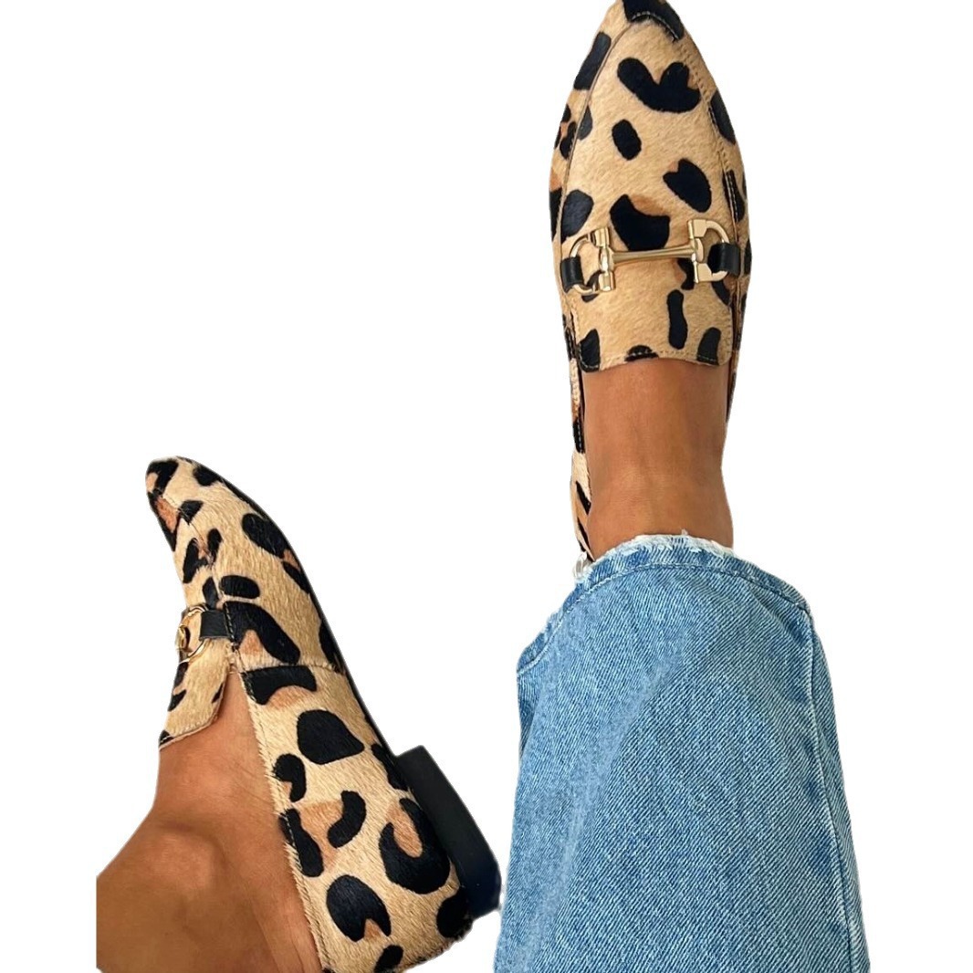 Large Size 40-43 Leopard Print - Square Toe Mule ulasan dan harga