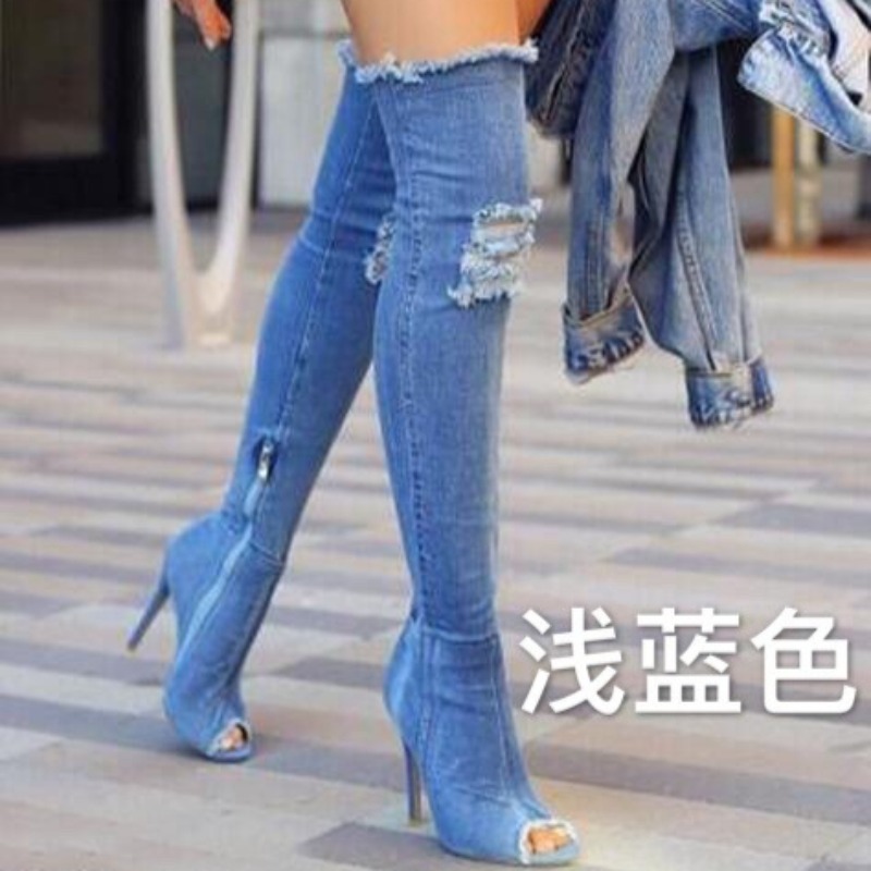 Trend Women Denim Over The Kne - Women Shoes Jeans ulasan dan harga