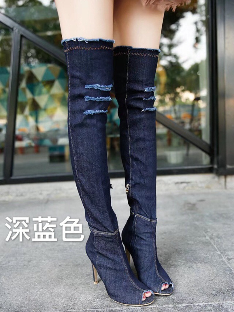 Trend Women Denim Over The Kne - Women Shoes Jeans ulasan dan harga