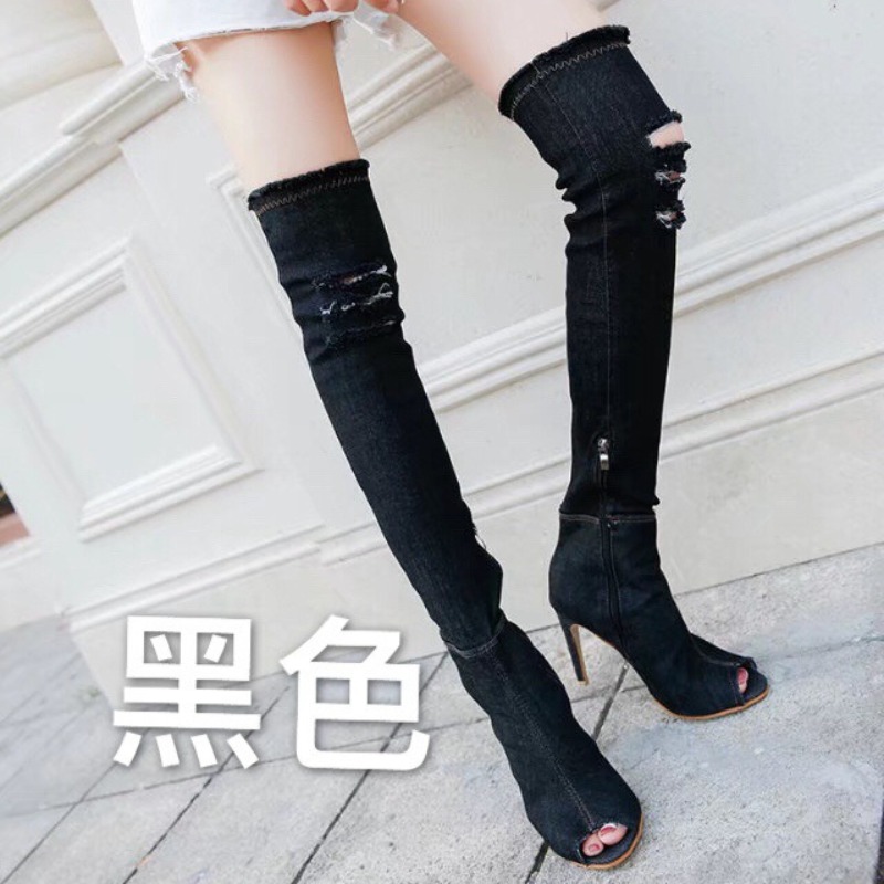 Trend Women Denim Over The Kne - Women Shoes Jeans ulasan dan harga