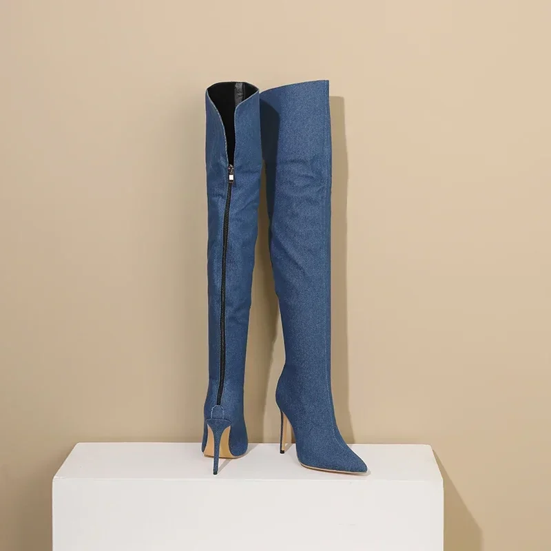 Sexy Women Thigh High Boots Bl - Women Shoes Jeans ulasan dan harga