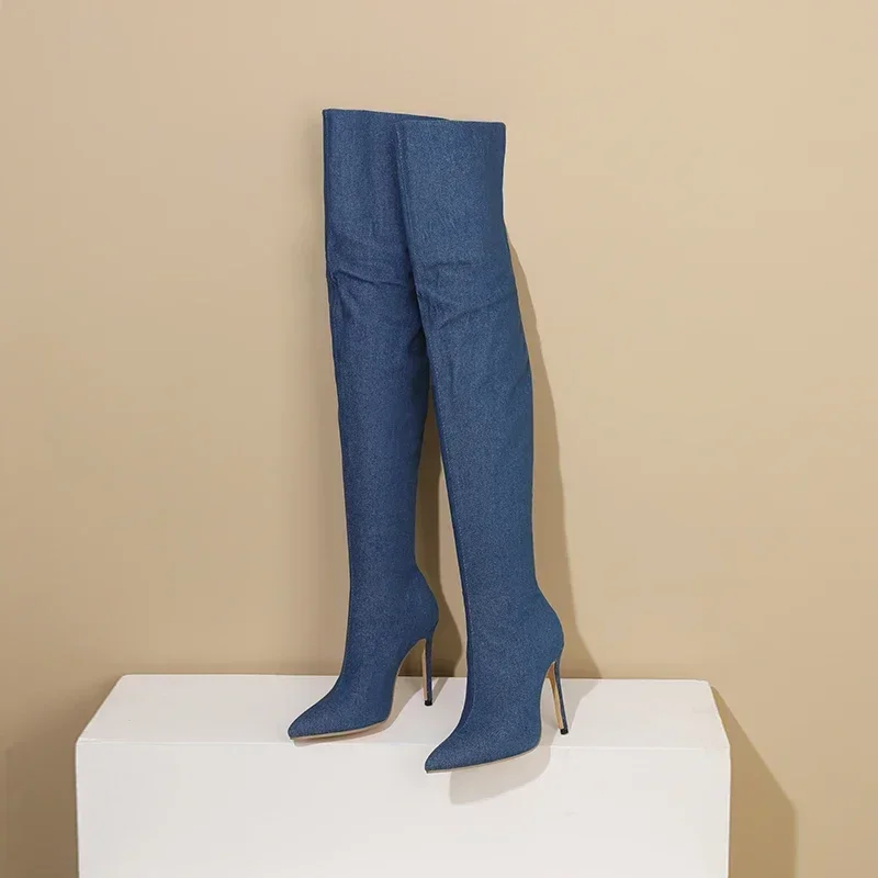 Sexy Women Thigh High Boots Bl - Women Shoes Jeans ulasan dan harga