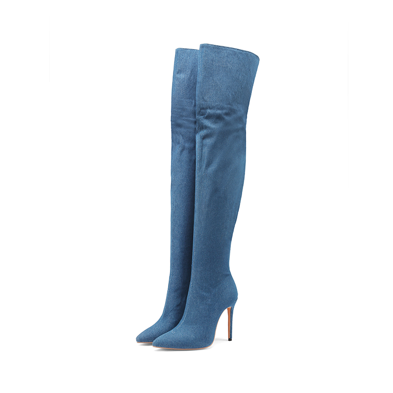 Sexy Women Thigh High Boots Bl - Women Shoes Jeans ulasan dan harga