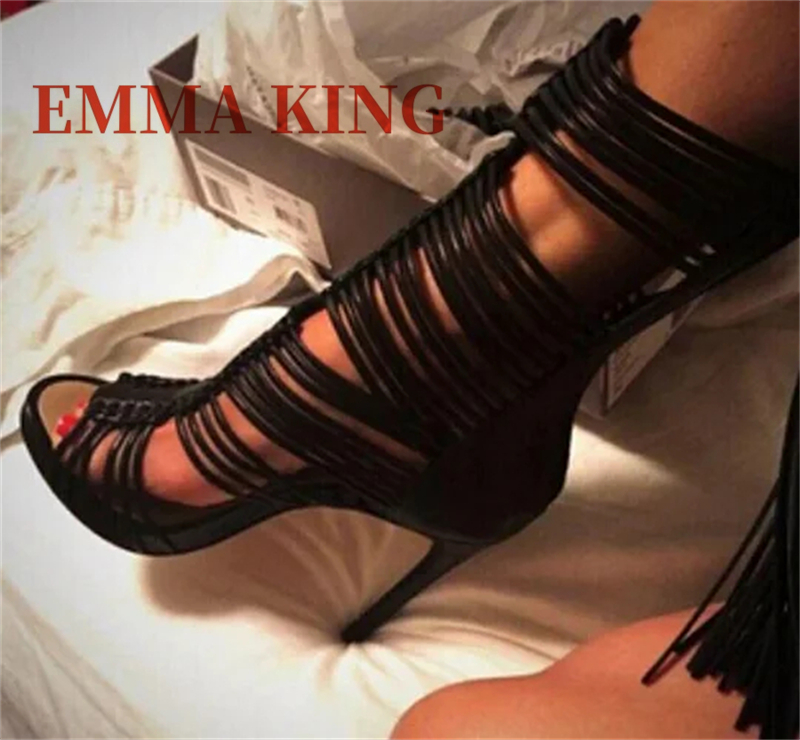 Women Open Toe Straps Ankle Wr - Women Shoes Black ulasan dan harga