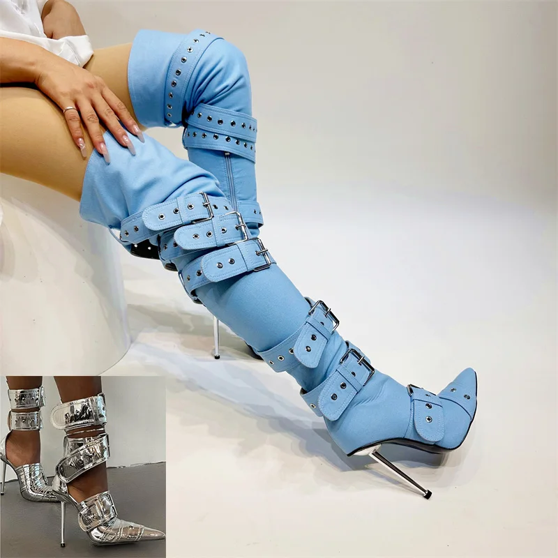 New Women Denim Metal Rivet Bu - Women Shoes Jeans ulasan dan harga