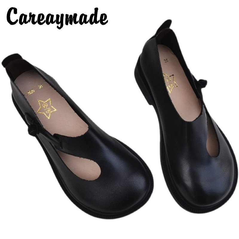 Careaymade-Genuine leather big - Slingback Pumps Women ulasan dan harga