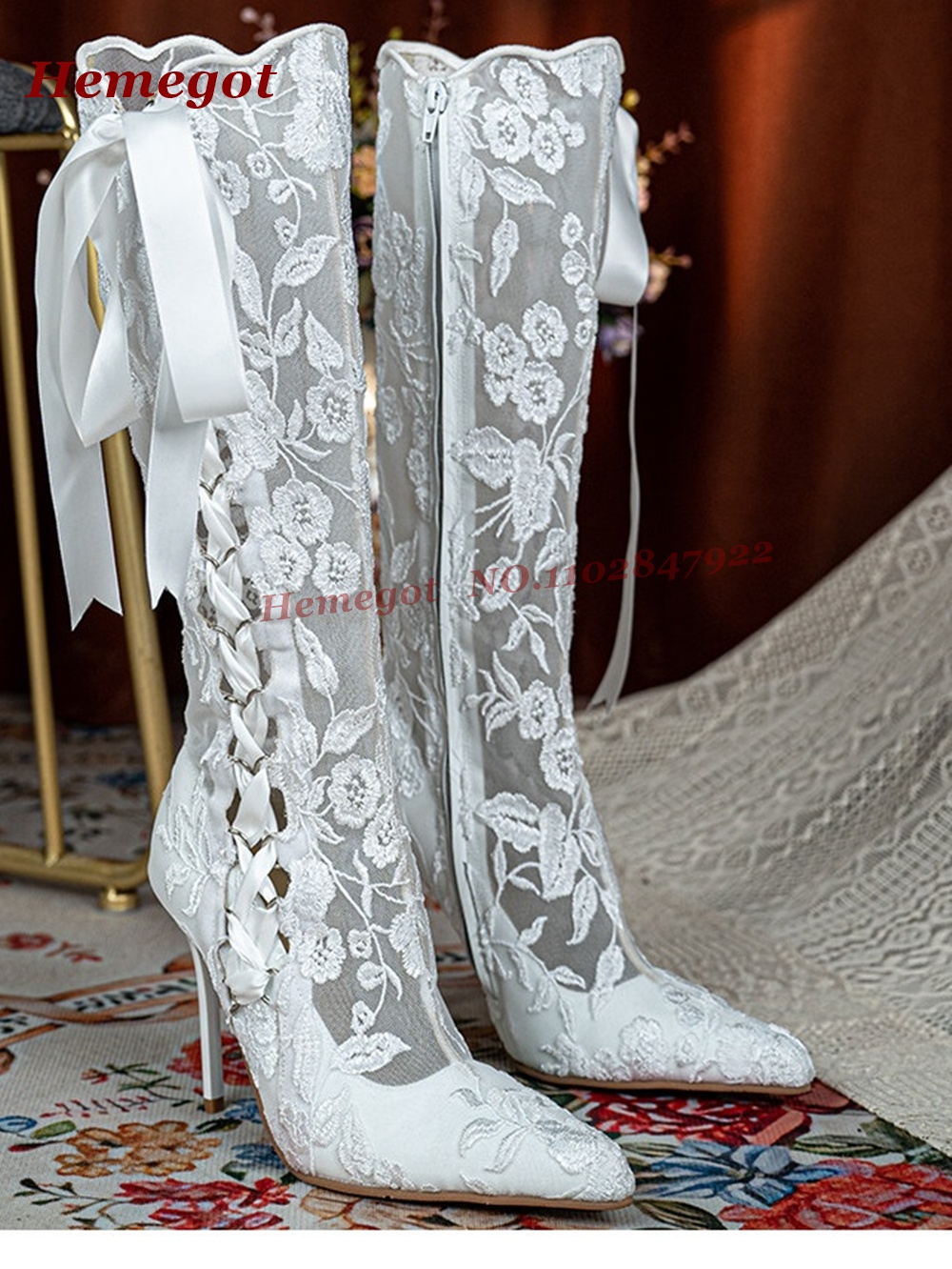 Lace Flower Print Romantic San - Women Shoes Boots ulasan dan harga