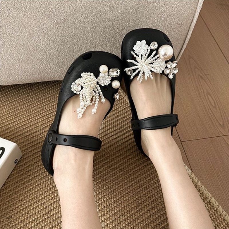 Elegant Pearl Bowknot Soft Sol - Women Shoes Japanese Brand ulasan dan harga
