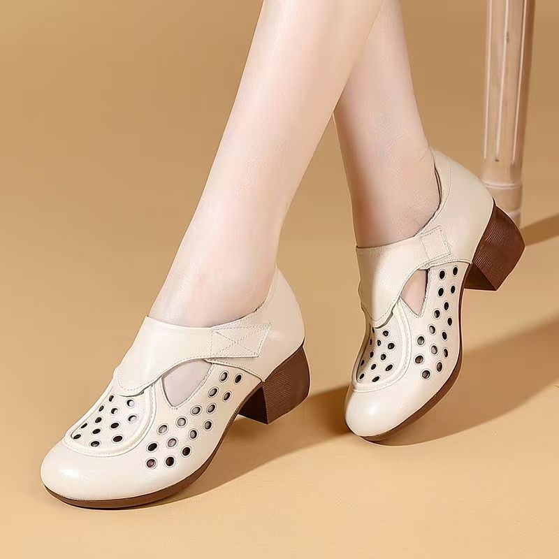 Women's Summer New Leather Hol - Square Toe Mule ulasan dan harga