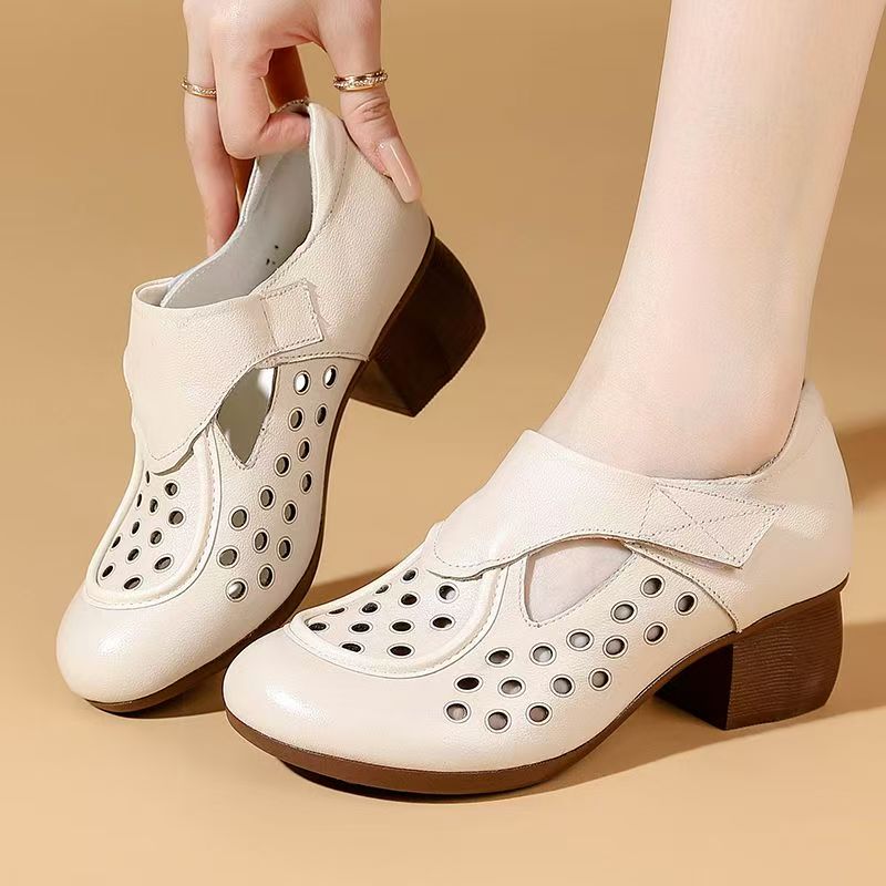 Women's Summer New Leather Hol - Square Toe Mule ulasan dan harga