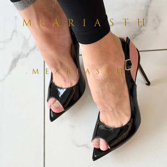 Patent Leather Sandals In Blac - Women Shoes Japanese Brand ulasan dan harga