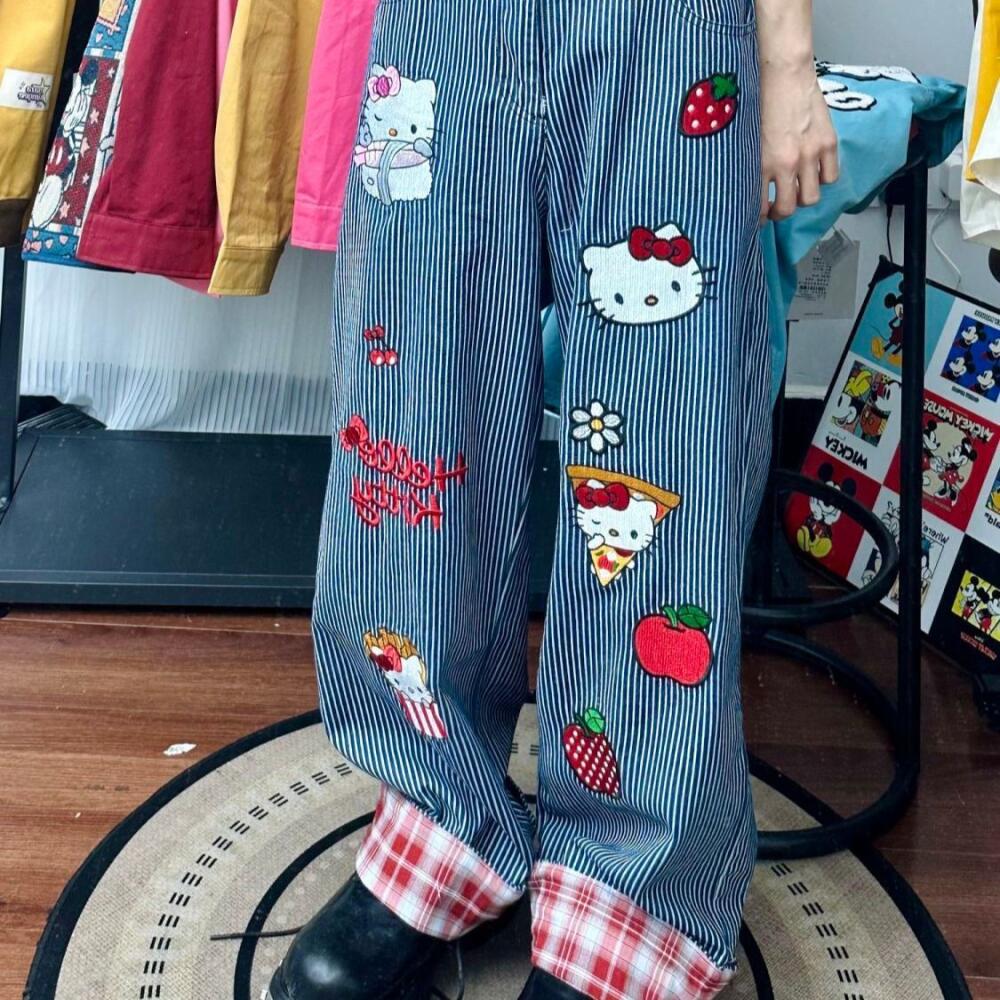 Cartoon Hello Kitty Girls Casu - Women Shoes Jeans ulasan dan harga