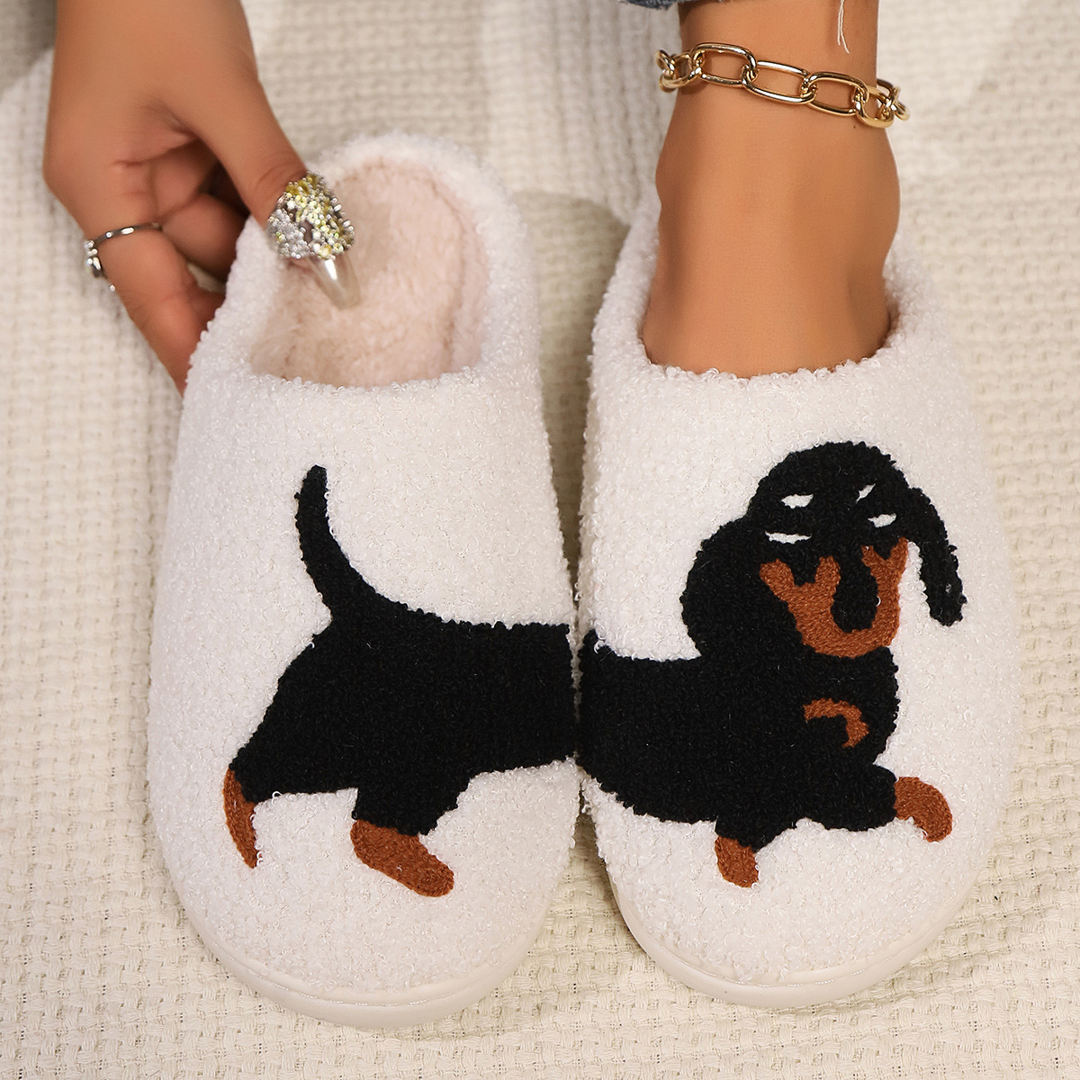 Winter Plush Cute Dachshund Em - Women'S Shoes For Fall ulasan dan harga