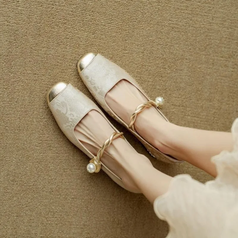 Block Heel Woman Pumps Square  - Women Shoes Japanese Brand ulasan dan harga